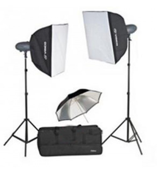 Visico VL-400 Plus Softbox + Umbrella Kit 3 Flash Head